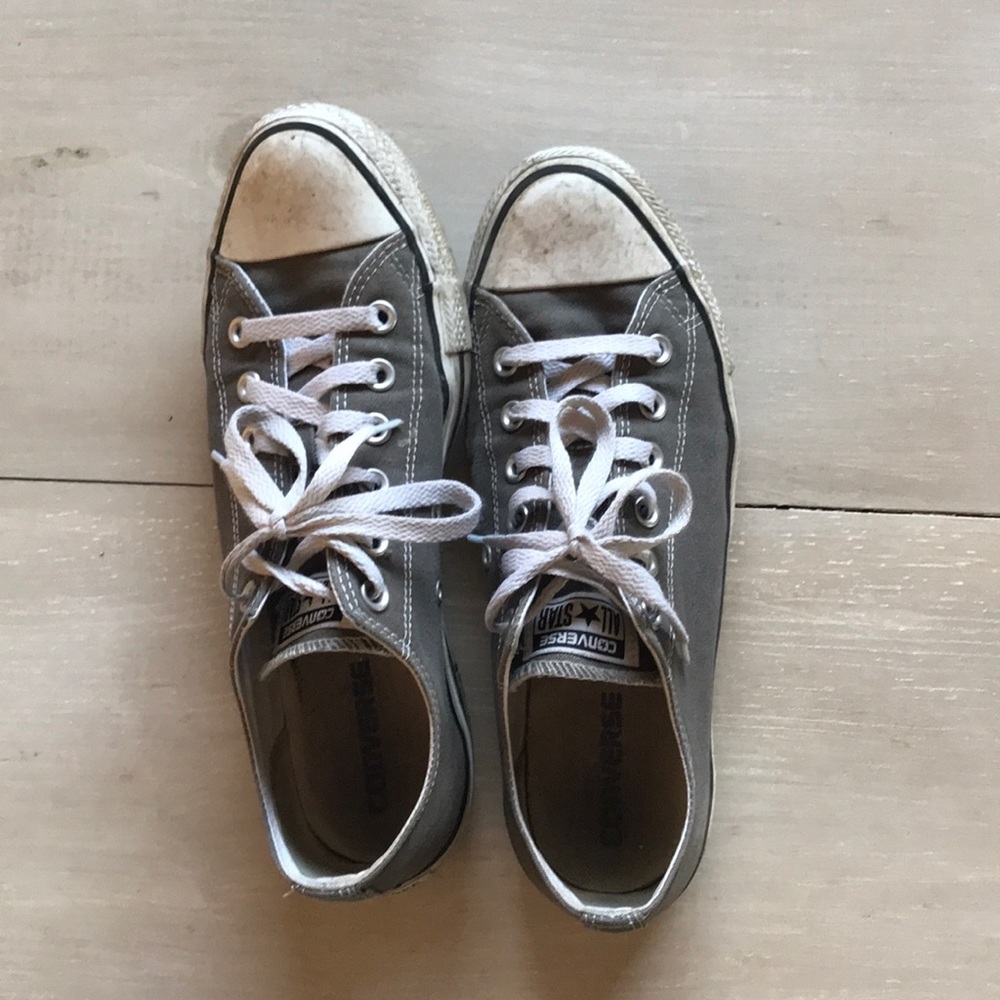 Grey Low-Top Converse - size women’s 10